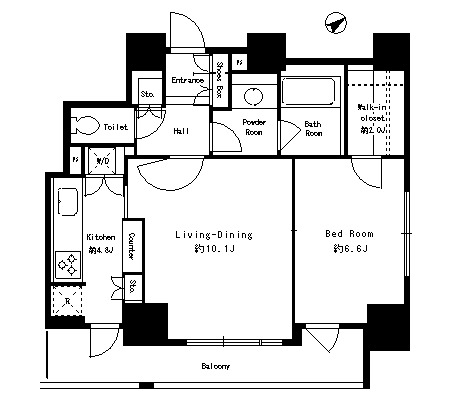 パークタワー芝浦ベイワード　アーバンウイング1801号室の図面