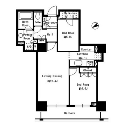 パークタワー芝浦ベイワード　アーバンウイング1906号室の図面
