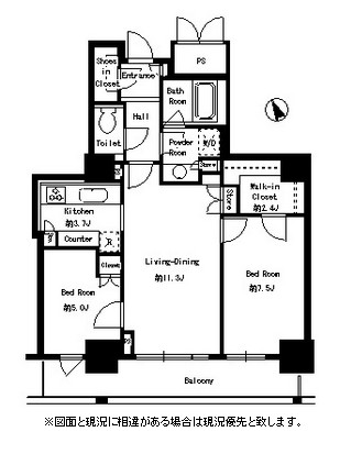 パークタワー芝浦ベイワード　アーバンウイング2003号室の図面