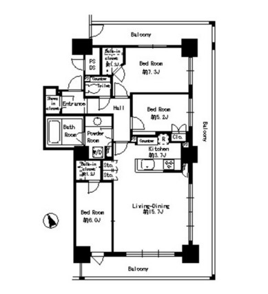 パークタワー芝浦ベイワード　アーバンウイング2301号室の図面