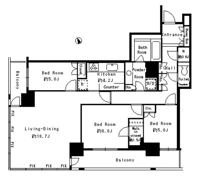 パークタワー芝浦ベイワード　アーバンウイング2303号室の図面
