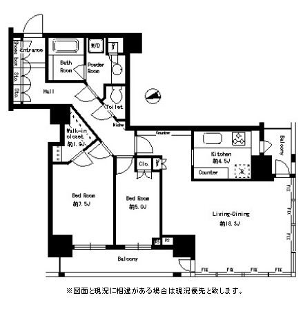パークタワー芝浦ベイワード　アーバンウイング405号室の図面