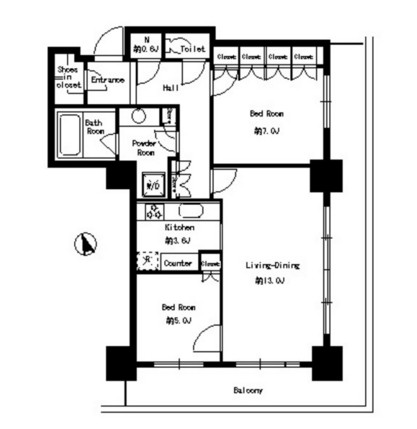 パークタワー芝浦ベイワード　アーバンウイング602号室の図面