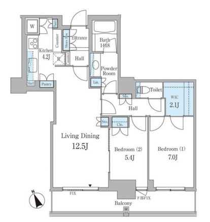 パークタワー芝浦ベイワード　オーシャンウイング304号室の図面