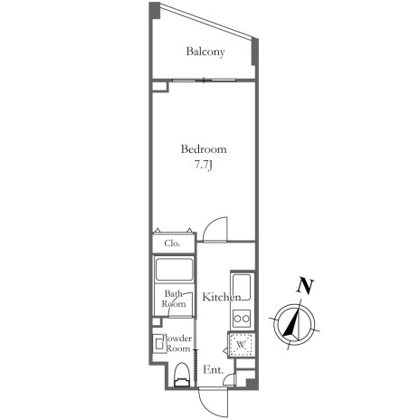 クロスレジデンス三宿414号室の図面
