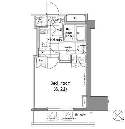 パークハビオ青山1102号室の図面