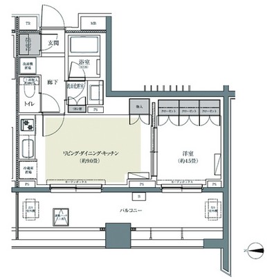 パークハウス東中野リヴゴーシュ117号室の図面