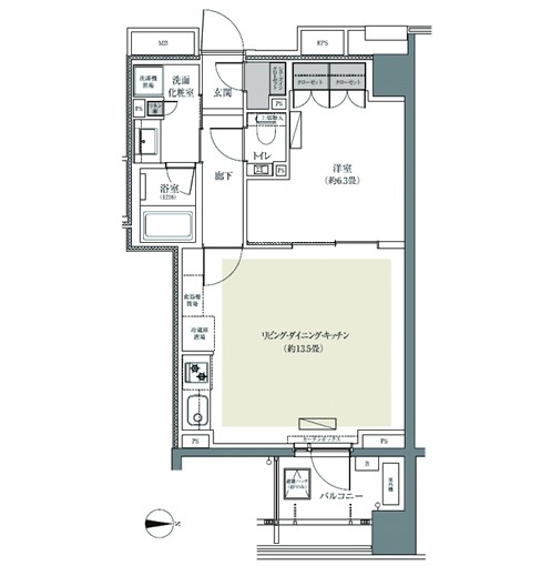 パークハウス東中野リヴゴーシュ216号室の図面