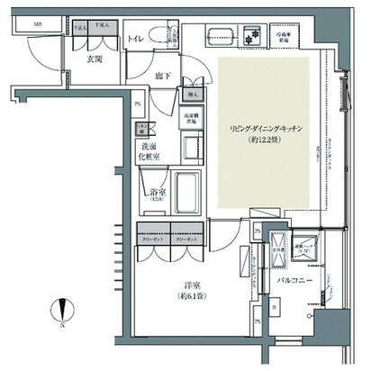 パークハウス東中野リヴゴーシュ324号室の図面