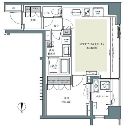 パークハウス東中野リヴゴーシュ516号室の図面