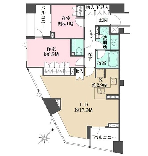 パークハウス東中野リヴゴーシュ806号室の図面