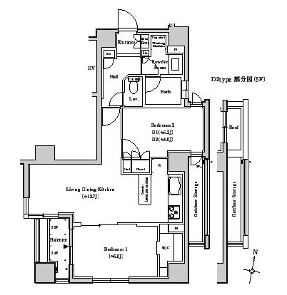 コスモリード原宿404号室の図面