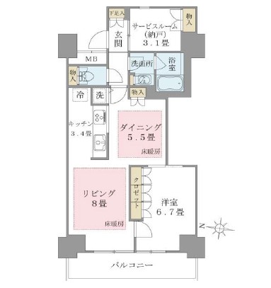 Ｂｒｉｌｌｉａ　ｉｓｔ　東雲キャナルコート807号室