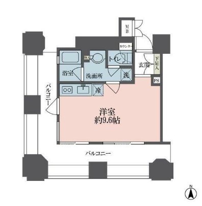 ルネ新宿御苑タワー608号室の図面