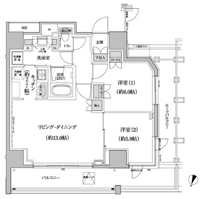 パークハビオ渋谷本町レジデンス1001号室の図面