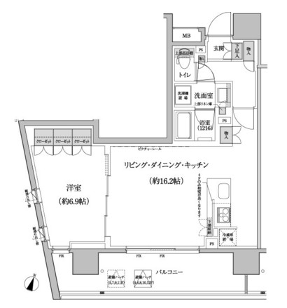 パークハビオ渋谷本町レジデンス1002号室の図面