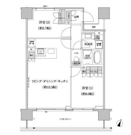 パークハビオ渋谷本町レジデンス1004号室の図面