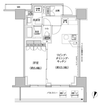 パークハビオ渋谷本町レジデンス1014号室の図面