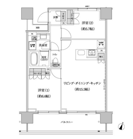 パークハビオ渋谷本町レジデンス1107号室の図面