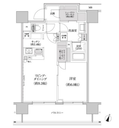パークハビオ渋谷本町レジデンス1303号室の図面
