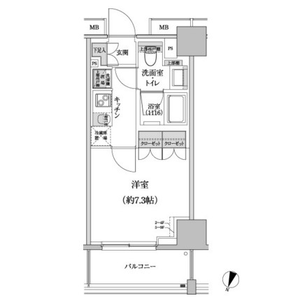 パークハビオ渋谷本町レジデンス207号室の図面