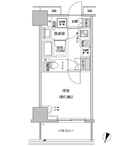 パークハビオ渋谷本町レジデンス208号室の図面