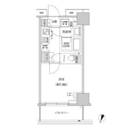 パークハビオ渋谷本町レジデンス211号室の図面