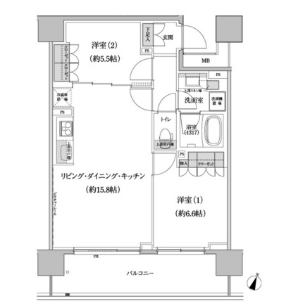 パークハビオ渋谷本町レジデンス219号室の図面