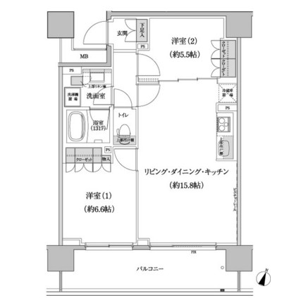 パークハビオ渋谷本町レジデンス220号室の図面