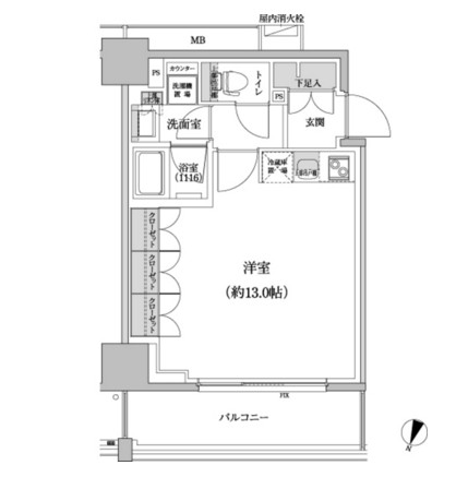 パークハビオ渋谷本町レジデンス304号室の図面