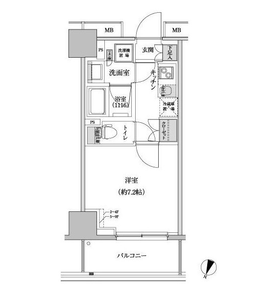パークハビオ渋谷本町レジデンス309号室の図面
