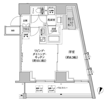 パークハビオ渋谷本町レジデンス313号室の図面