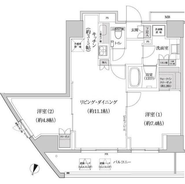 パークハビオ渋谷本町レジデンス426号室の図面