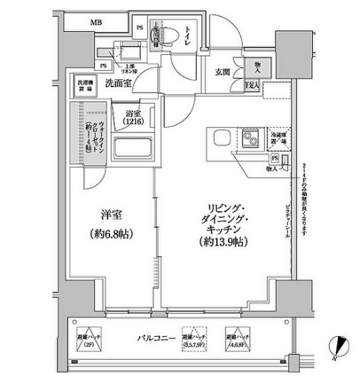 パークハビオ渋谷本町レジデンス501号室の図面
