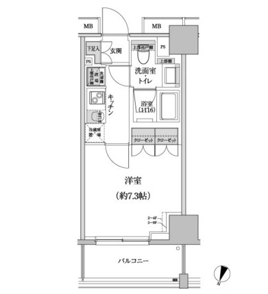 パークハビオ渋谷本町レジデンス507号室の図面