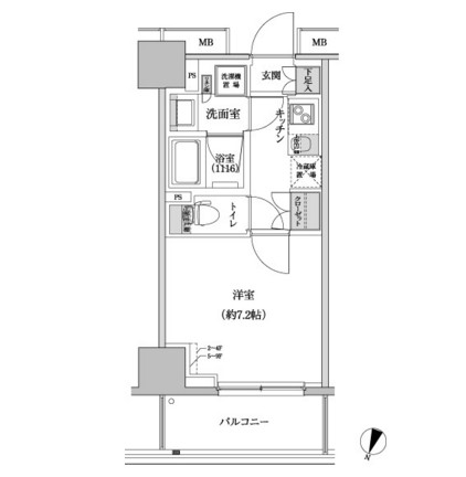パークハビオ渋谷本町レジデンス508号室の図面
