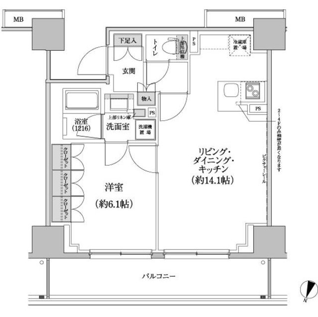 パークハビオ渋谷本町レジデンス512号室の図面