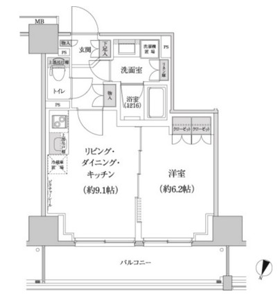 パークハビオ渋谷本町レジデンス513号室の図面