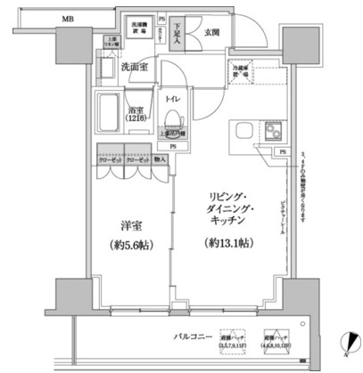 パークハビオ渋谷本町レジデンス528号室の図面