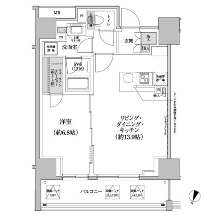 パークハビオ渋谷本町レジデンス601号室の図面