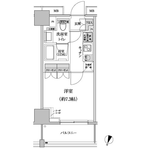 パークハビオ渋谷本町レジデンス602号室の図面