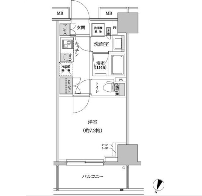 パークハビオ渋谷本町レジデンス605号室の図面