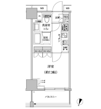 パークハビオ渋谷本町レジデンス702号室の図面