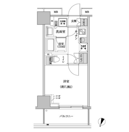 パークハビオ渋谷本町レジデンス708号室の図面