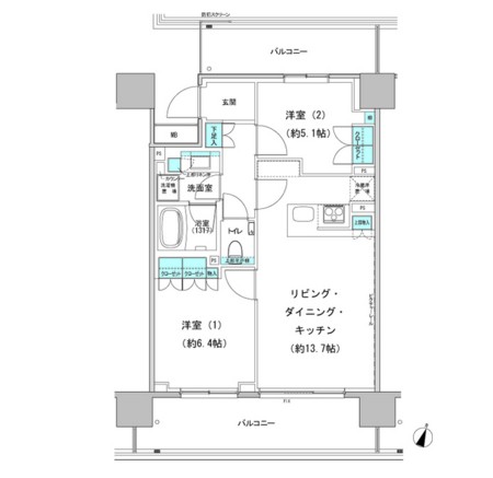 パークハビオ渋谷本町レジデンス716号室の図面