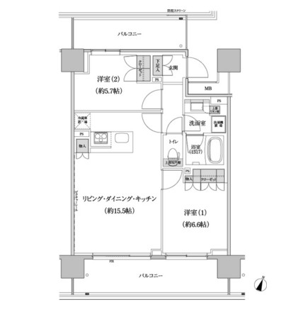 パークハビオ渋谷本町レジデンス719号室の図面