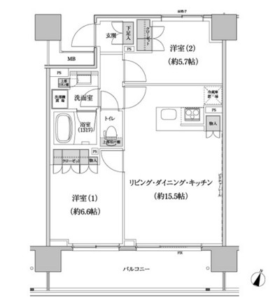 パークハビオ渋谷本町レジデンス720号室の図面