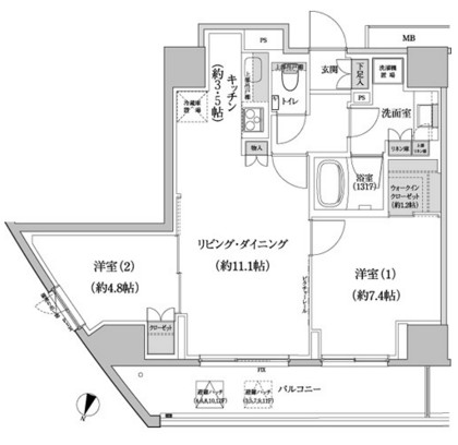 パークハビオ渋谷本町レジデンス727号室の図面