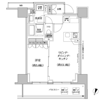 パークハビオ渋谷本町レジデンス728号室の図面