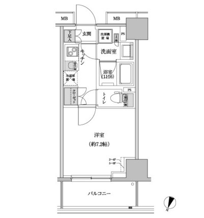 パークハビオ渋谷本町レジデンス805号室の図面